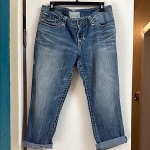 Big Star Blue Boyfriend Jeans Cropped with Rolled Cuffs size 31R